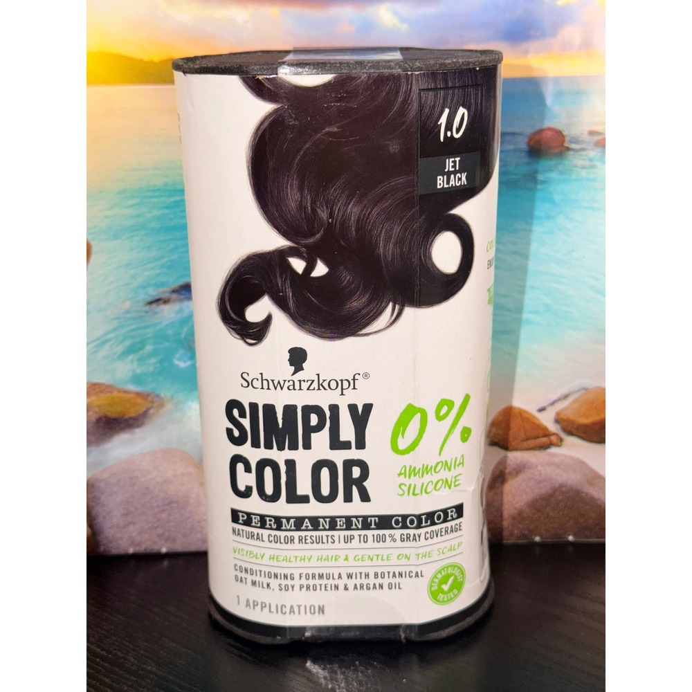 Schwarzkopf Simply Color Permanent‎ Hair Color 1.0 Jet Black Ammonia Free Dye